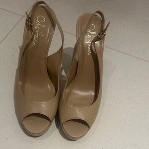 Cole Haan Women's Beige Slingback Heels